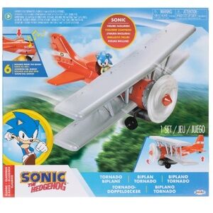 Sonic the Hedgehog Tornado Biplane with Sonic Figure.